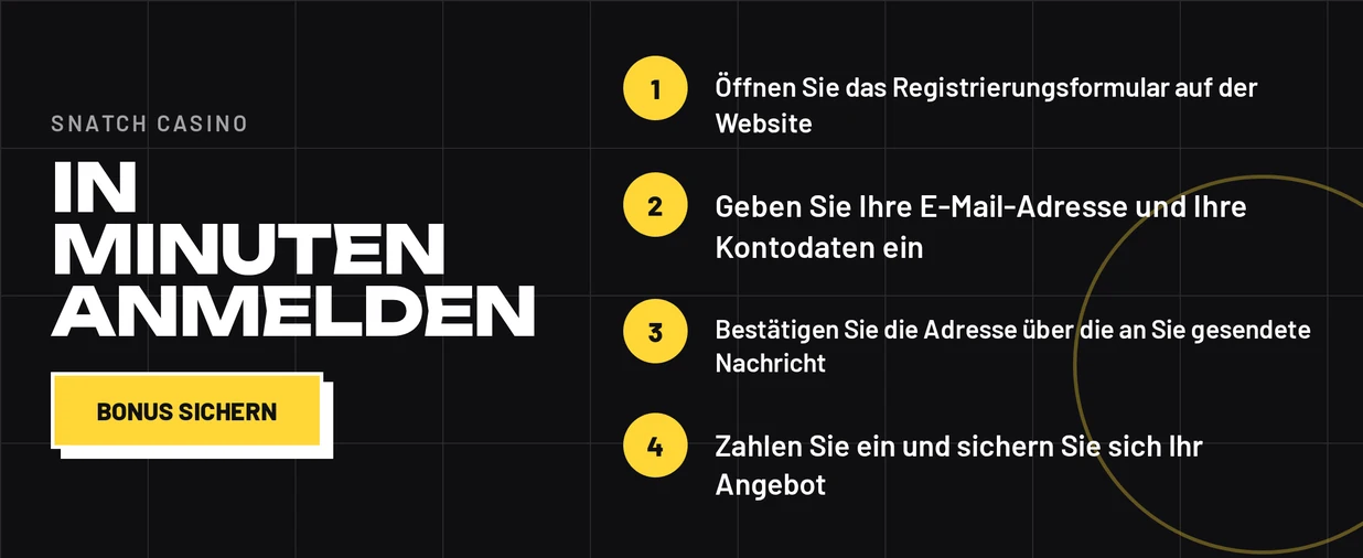 Starte vier Registrierungsschritte